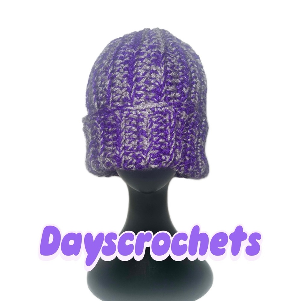 Purple and Gray Women's Hat